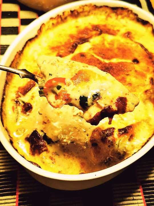 Krämig parmesangratinerad kyckling Krämig parmesangratinerad kyckling